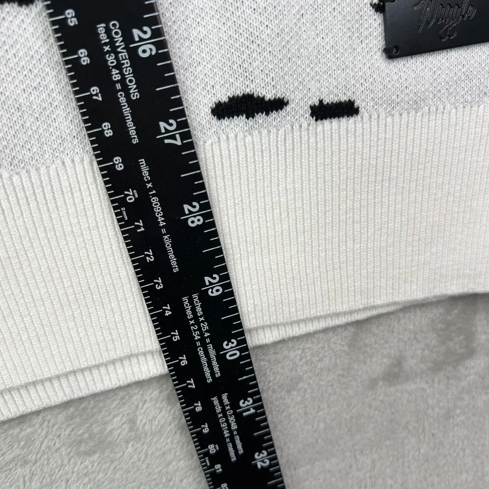 Waggle Loon Call Wildknit Crewneck‎ Sweater Mens XL White Black Bird Graphic - Picture 9 of 11